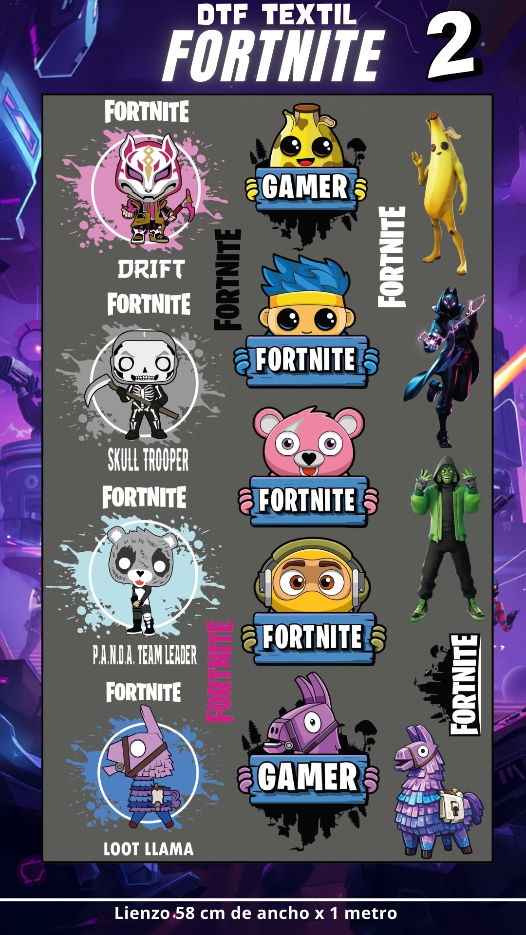 Lienzo TEXTIL Fortnite