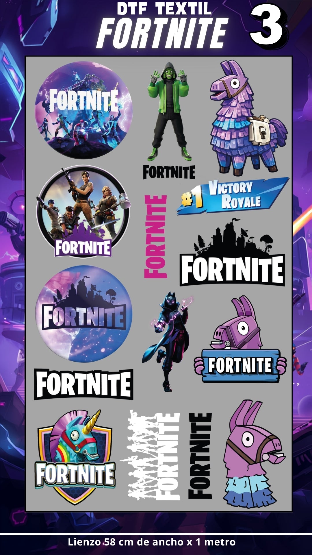 Lienzo TEXTIL Fortnite