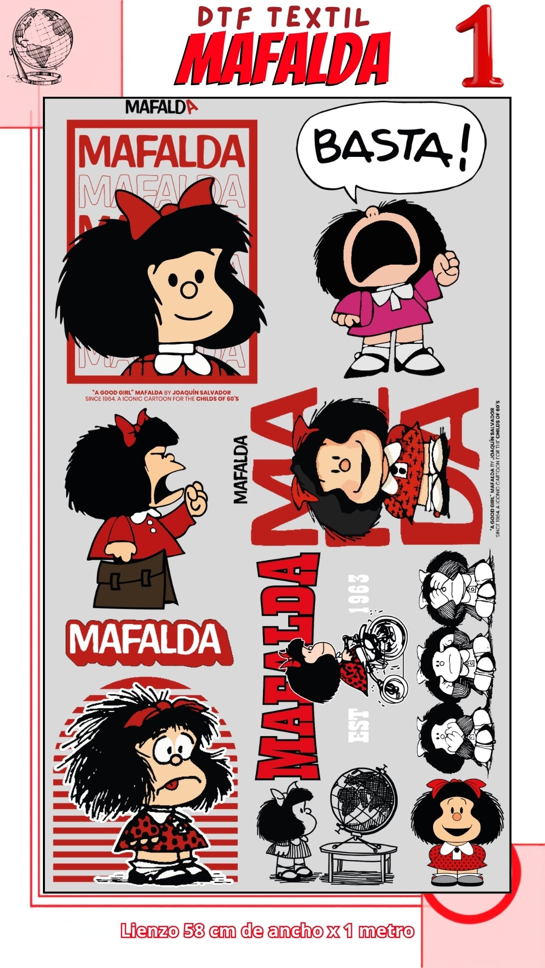 Lienzo TEXTIL Mafalda
