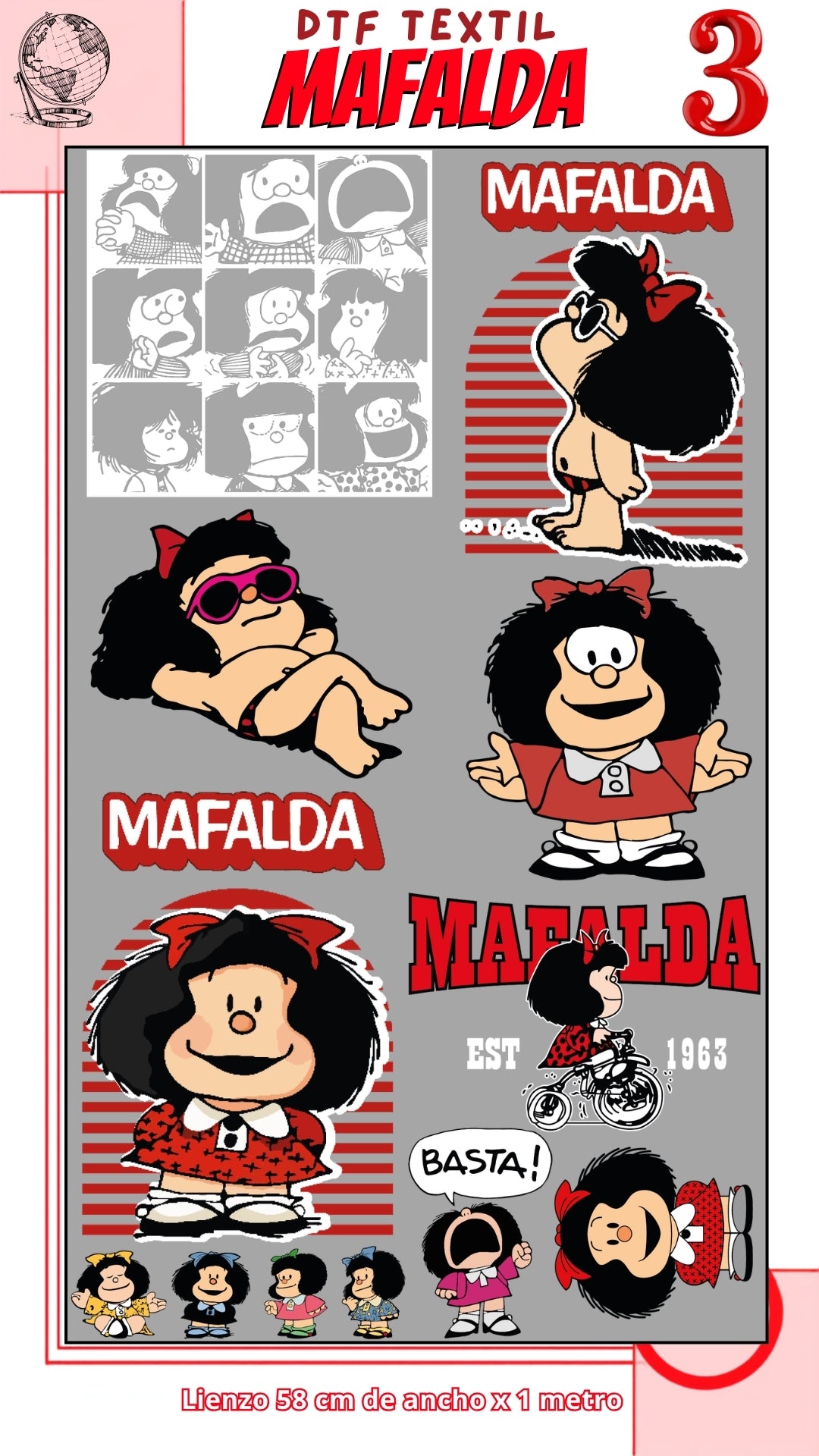 Lienzo TEXTIL Mafalda