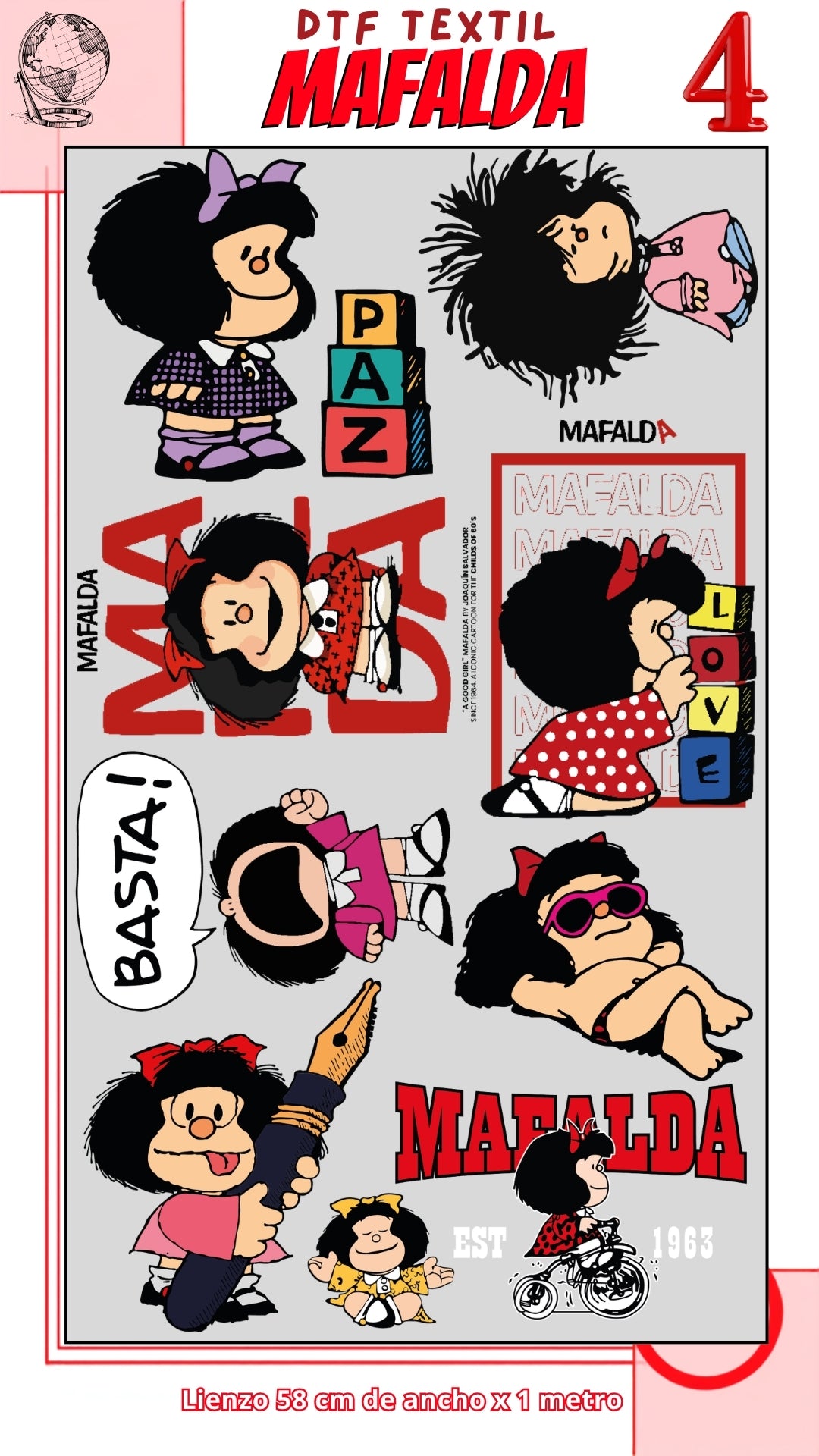 Lienzo TEXTIL Mafalda