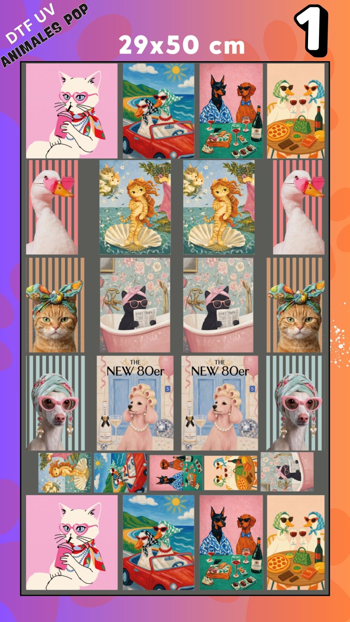 Lienzo UV Animales POP