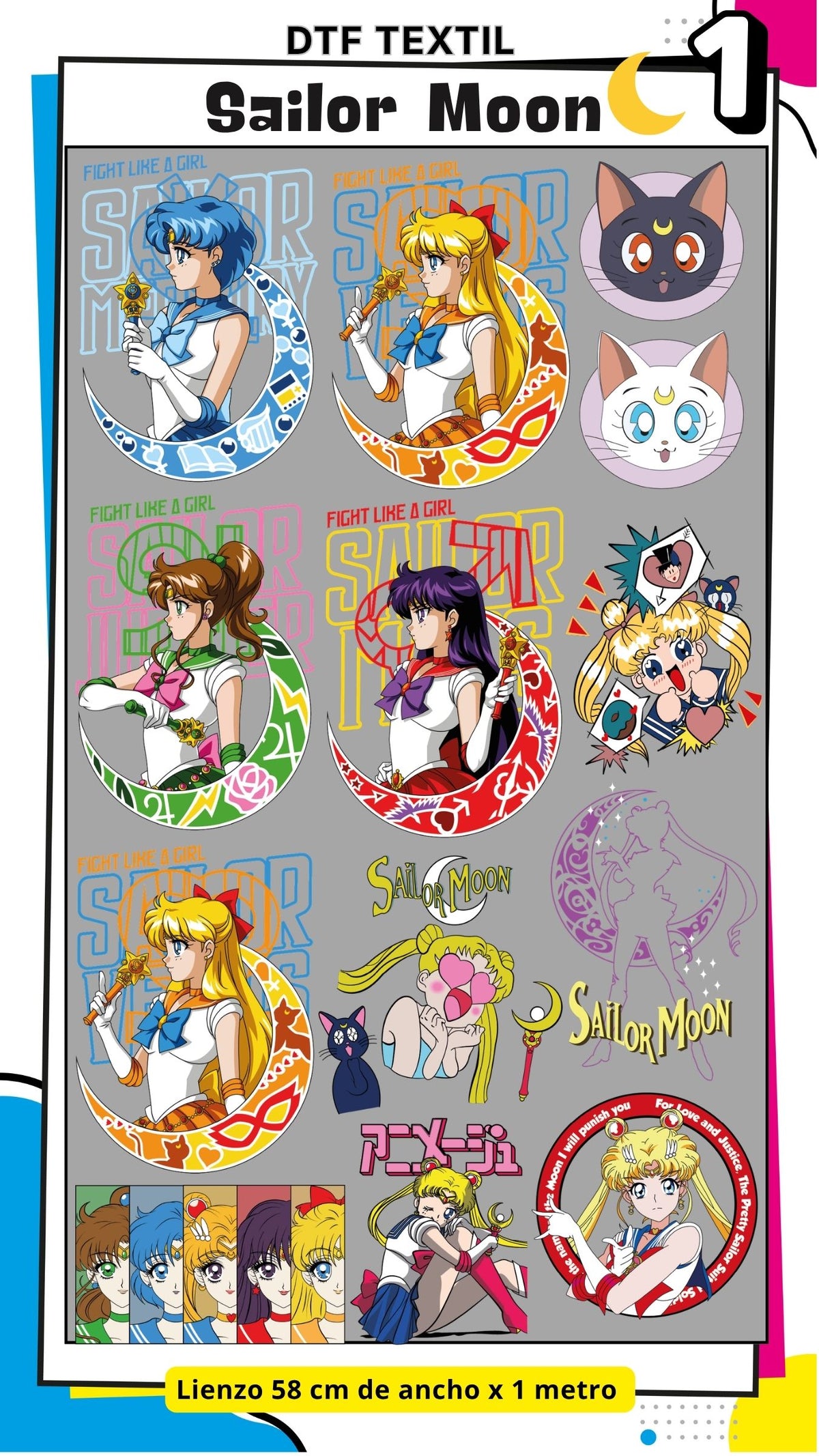 Lienzo TEXTIL Sailor moon