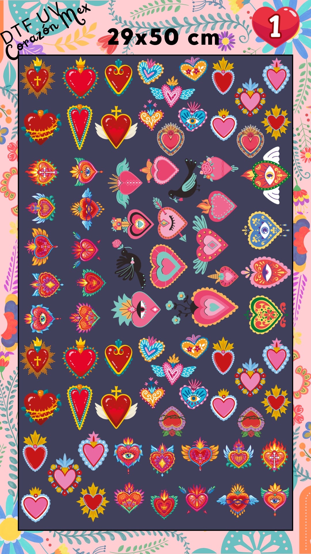 Lienzo UV Corazón mex