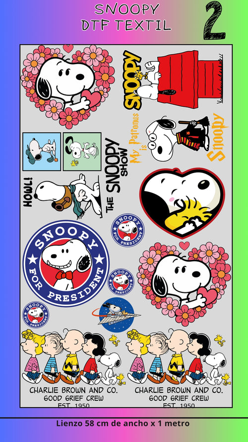 Lienzo Textil Snoopy