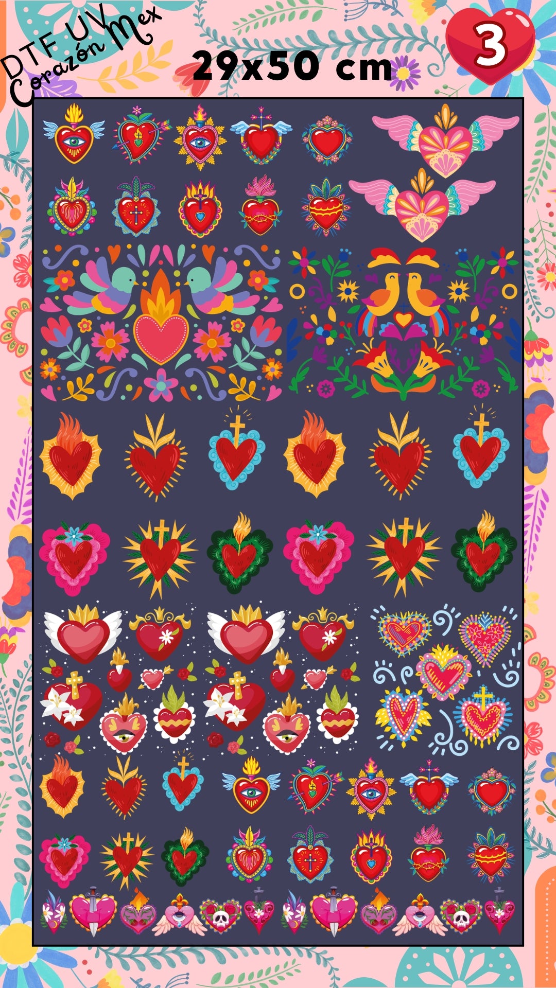 Lienzo UV Corazón mex
