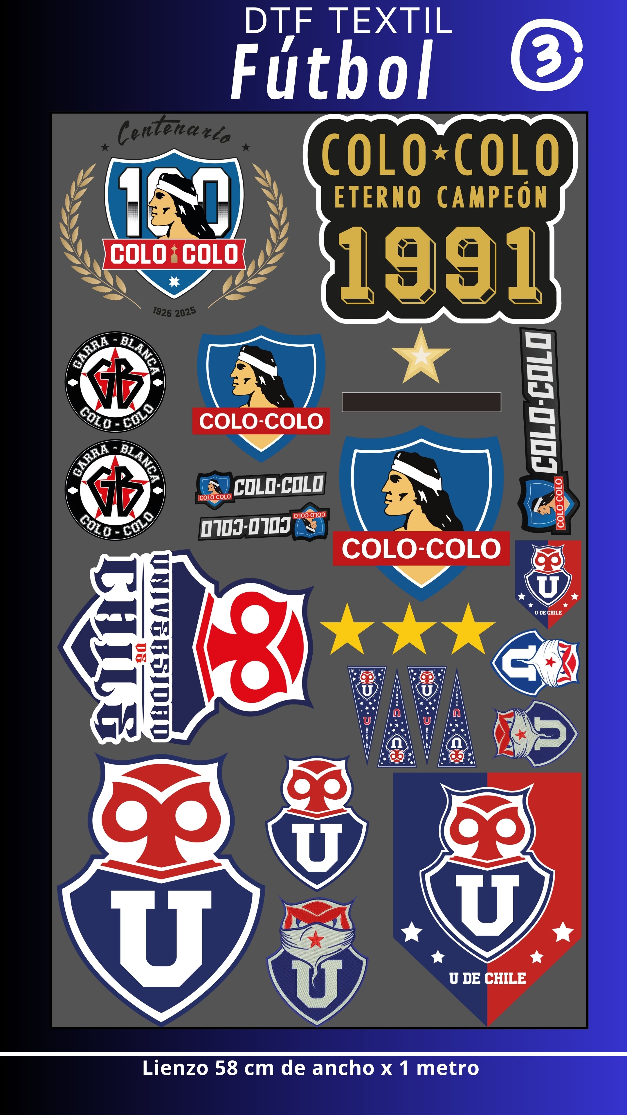Lienzo Textil Fútbol chile 1