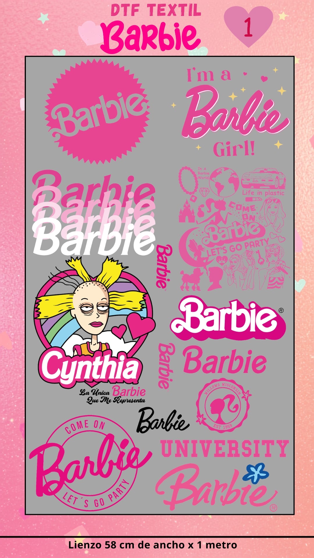 Lienzo TEXTIL BARBIE