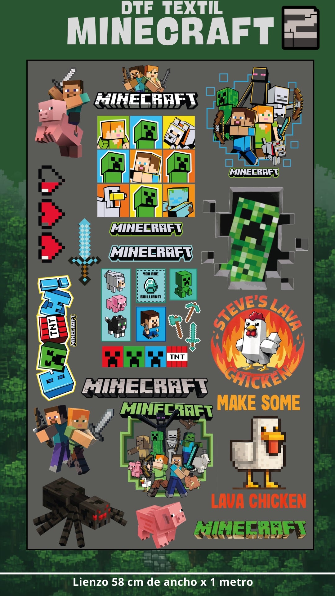 Lienzo TEXTIL Minecratf