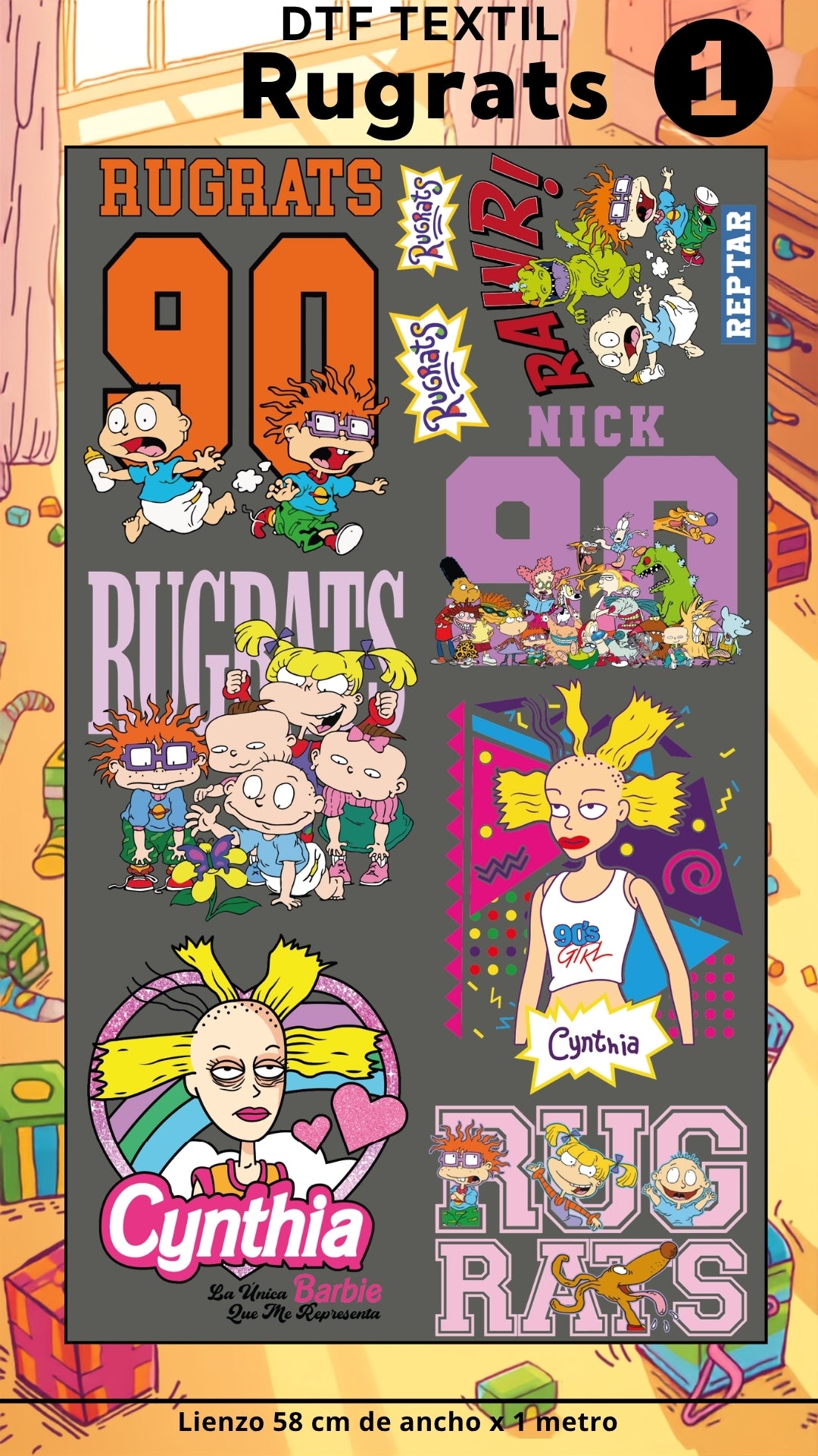 Lienzo TEXTIL Rugrats