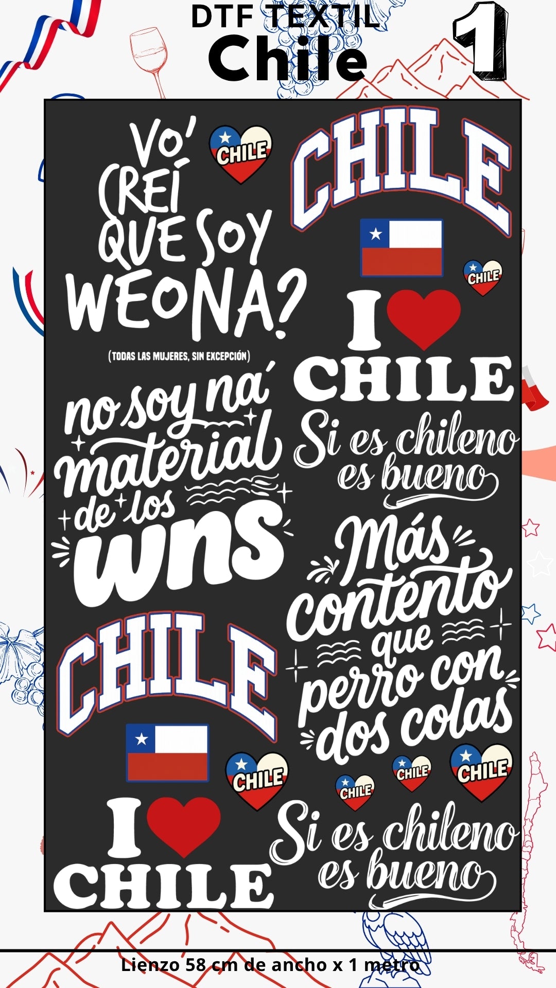 Lienzo TEXTIL Chile 18sept