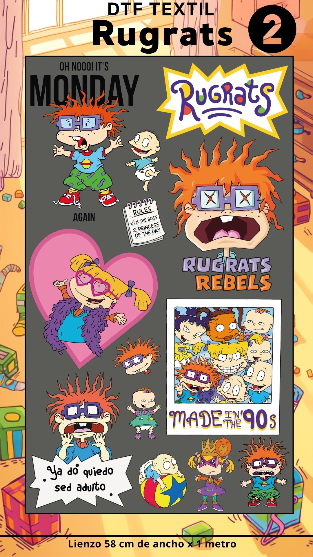 Lienzo TEXTIL Rugrats