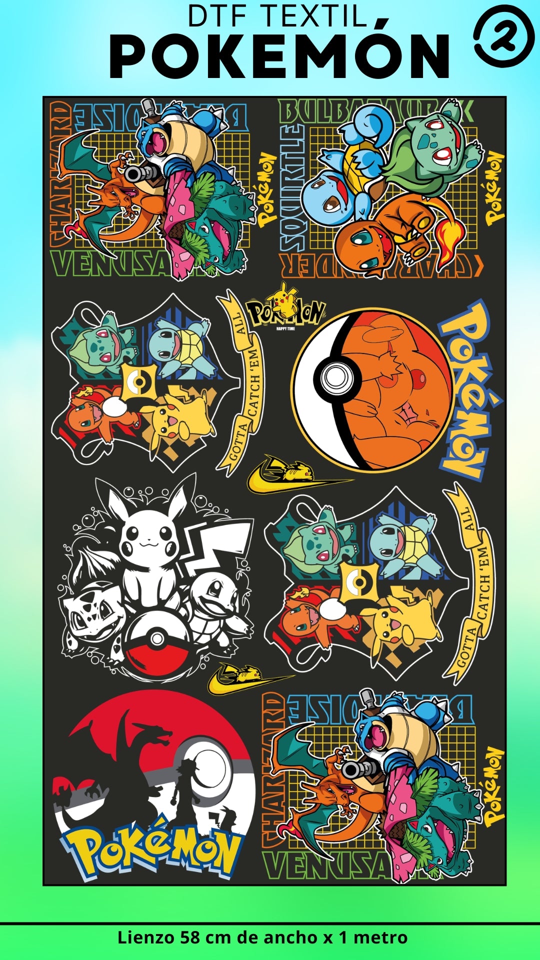 Lienzo TEXTIL POKEMON