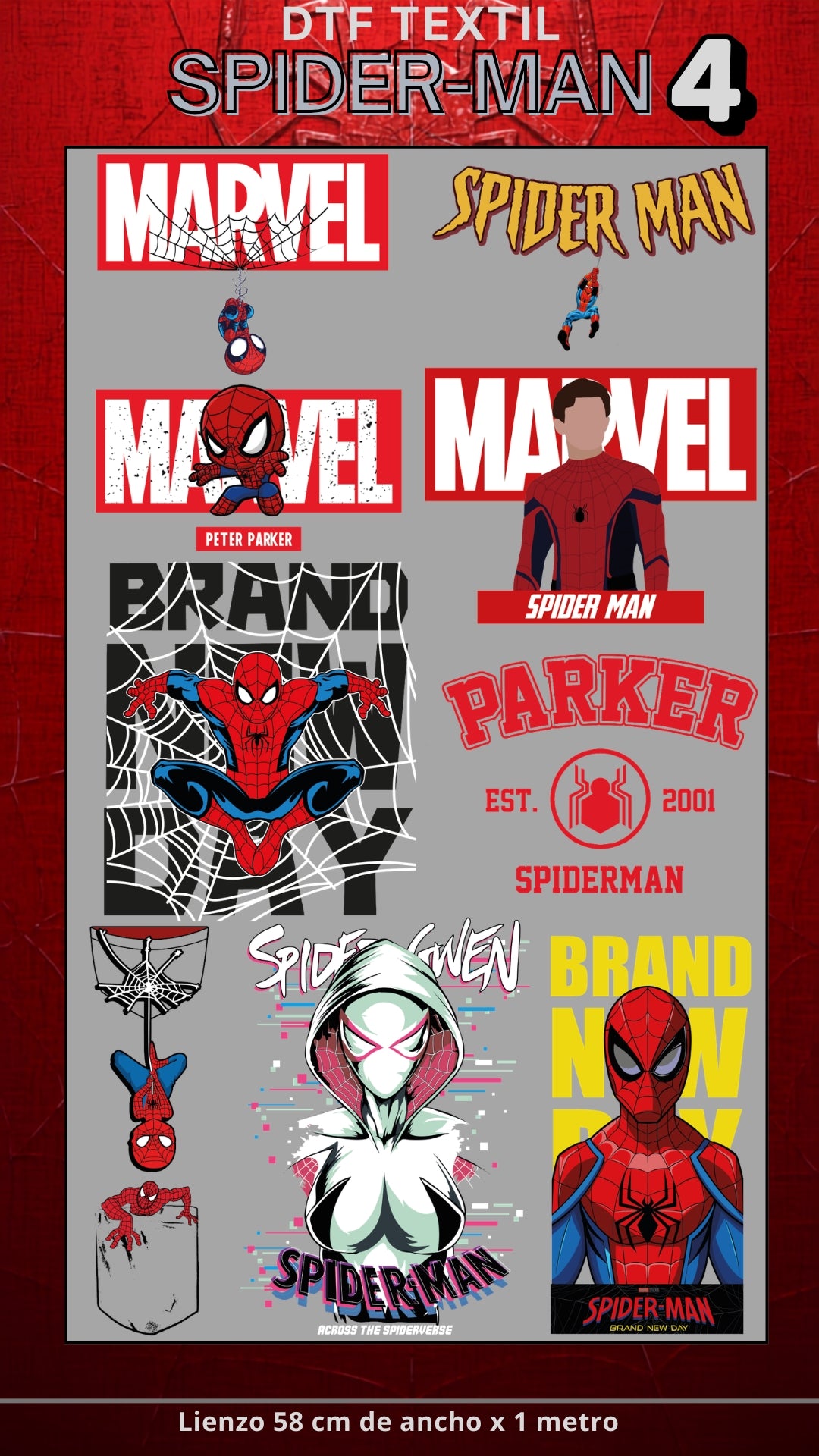 Lienzo TEXTIL Spider-man