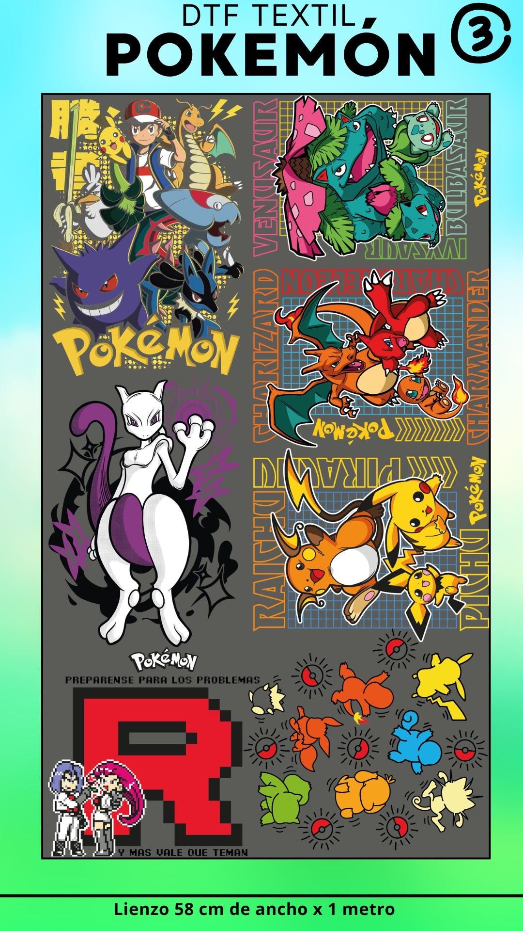 Lienzo TEXTIL POKEMON