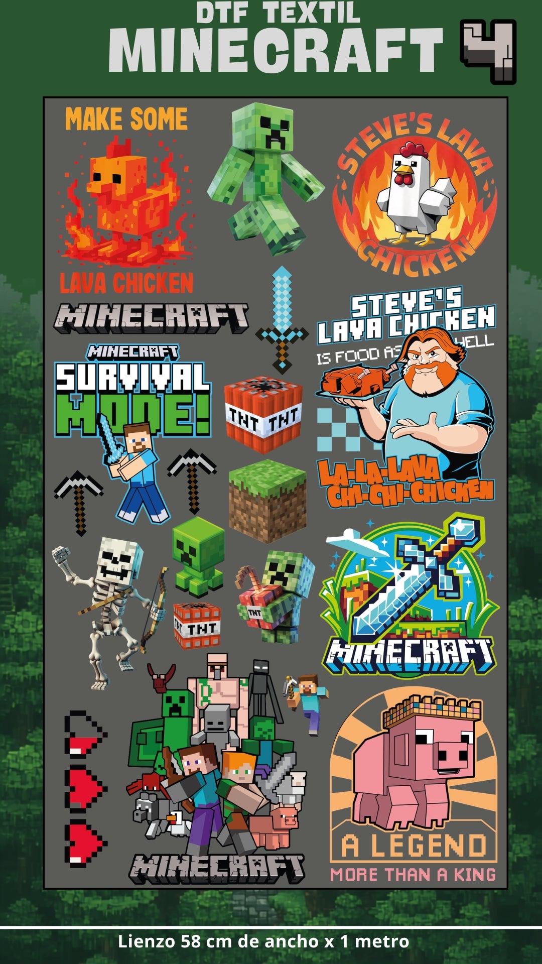 Lienzo TEXTIL Minecratf