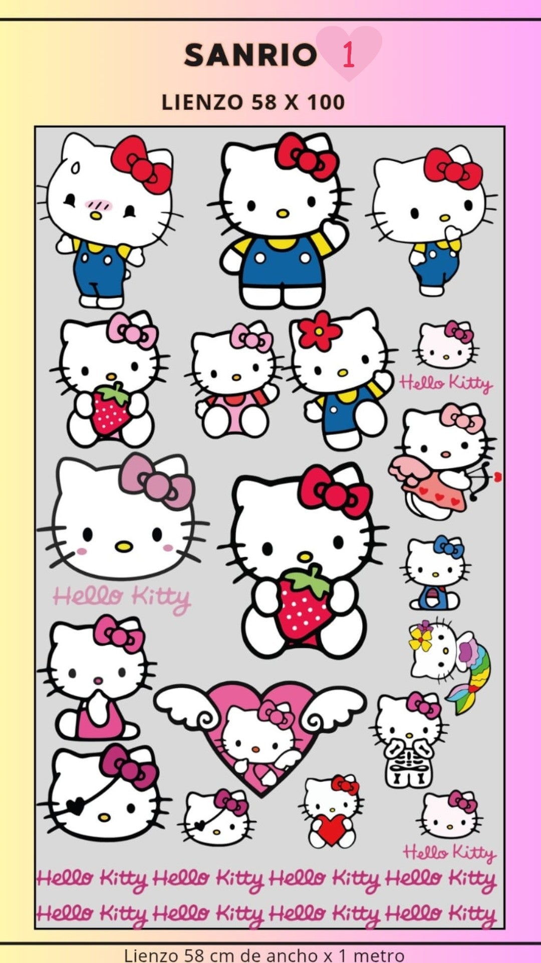 Lienzo textil Sanrio diseno 1
