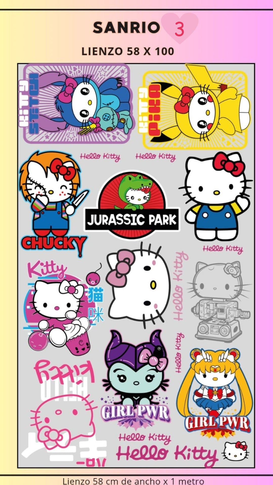 Lienzo textil Sanrio diseno 3